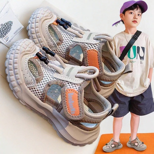 Boys Sandals Summer 2025 New Hollow Soft Sole Children's Mesh Shoes Boys Breathable sneaker Girls Casual Shoes