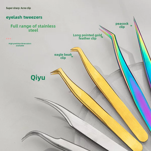 Stainless Steel False Eyelash Tweezers, Eyelash Extension Curler, Golden Feather Eyelash Curler, Eagle Beak Tweezers, Eyelash Artist Beauty Tools