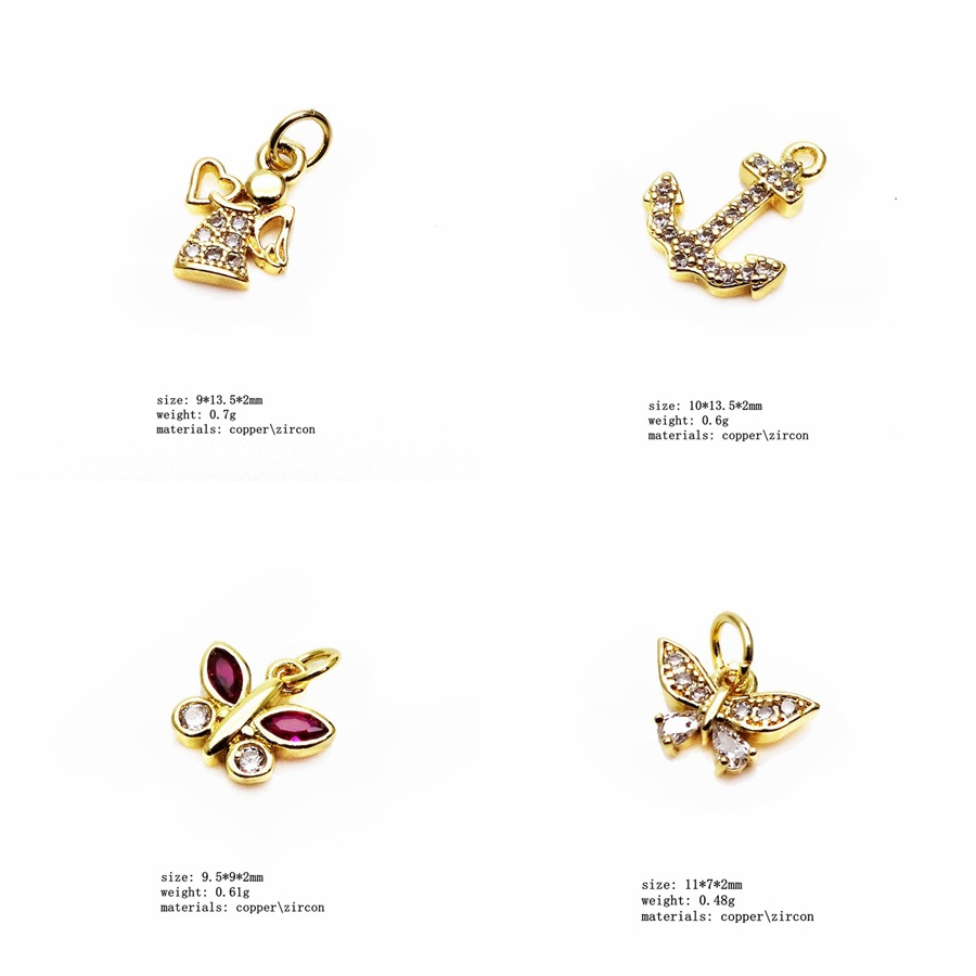 2g Weight Pendant Jewelry Making Type Zircon Inlay Material DIY Jewelry Accessories Classification 1 Piece Quantity Copper Material Leaf, Heart Shape, Bow Knot Pattern Inlay Design Simple Style Style 1 Piece Copper Zircon Leaf Heart Shape Bow Knot Pendant 8