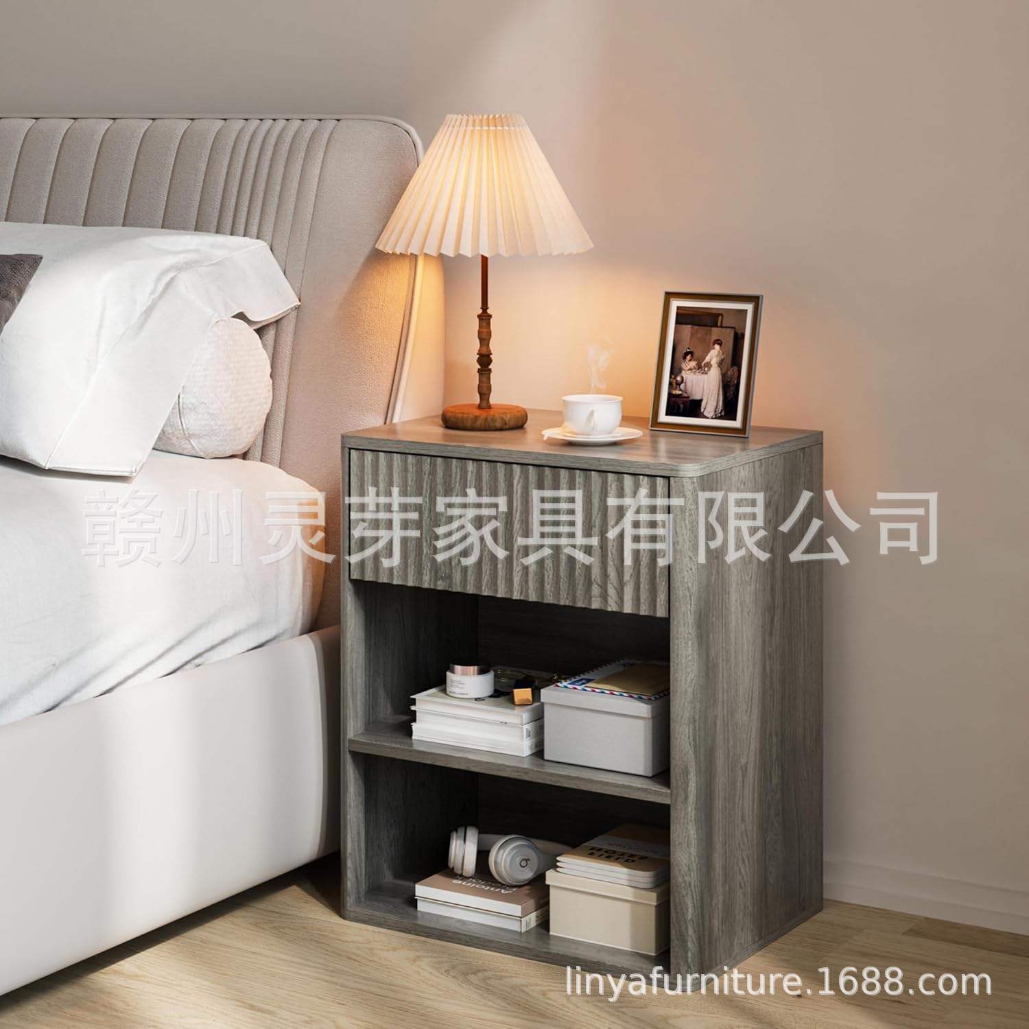 Mesita de noche personalizada transfronteriza con luces LED, recargable, pequeña, sencilla, moderna, para el hogar