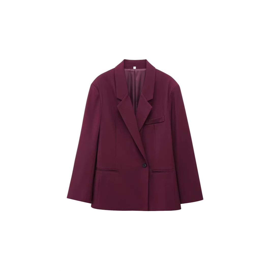 Cross-border European and American wind AliExpress explosions foreign trade women's wholesale ZR in stock double-breasted loose casual suit jacket