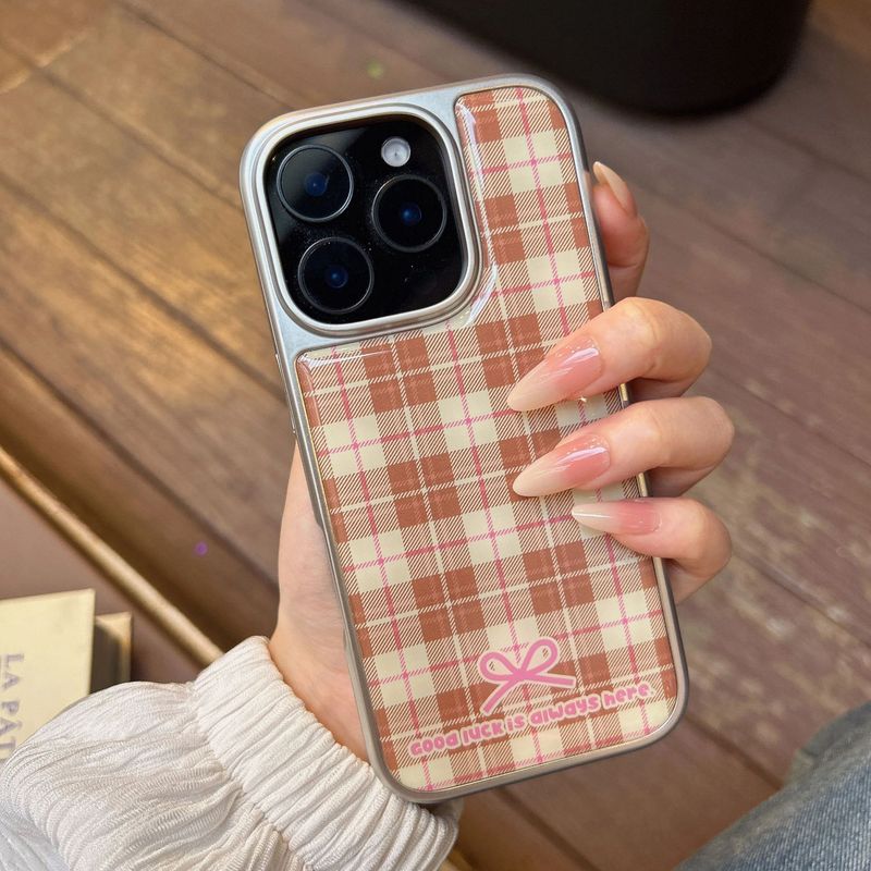 韓国風小衆リボン柄iPhoneケース（Apple 16/17対応、14水凝、13大穴、15対応）|undefined