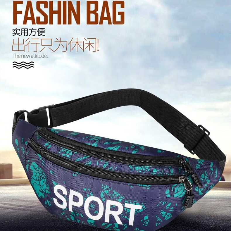 2024 new men's large capacity waist bag sports running men's and women's portable chest bag wholesale mobile phone slung shoulder bag