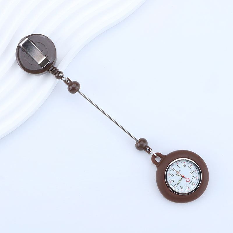 Reloj colgante de enfermera con cuentas de bricolaje, hebilla fácil de tirar, reloj colgante de prueba de cuero de cronógrafo con cordón de cuentas de marca, reloj de estudiante lindo creativo image 18