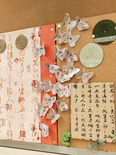 新中式手工国风书法蝴蝶扇子明信片幼儿园水墨江南环创装饰材料