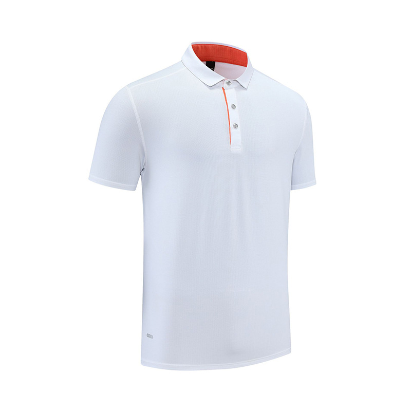 Nueva versión ligera de color sólido de secado rápido deportes de manga corta de verano de cuatro agujas de seis líneas de solapa de textura absorbente de sudor Polo de golf