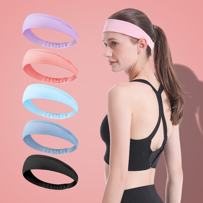 Wholesale Sports Sweat Band Running Sweat Absorbing Anti-Sweat Hair Band Men's and Women's Basketball Yoga Fitness Hair Band Sweat Band