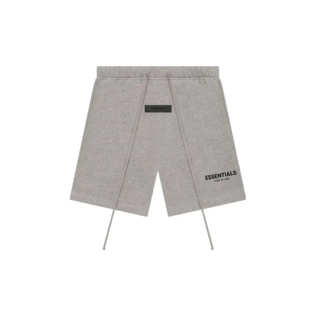 Fear of God Essentials Sweat Shorts Flocked Logo Dark Oatmeal