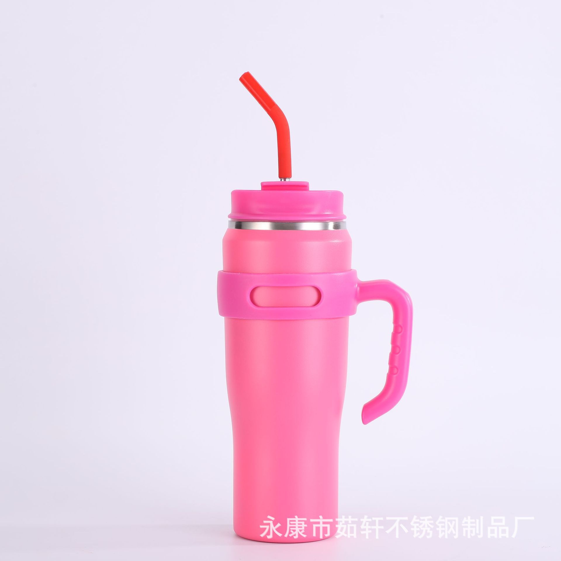 Transfronterizo de paja de acero inoxidable taza de vacío gigante gran capacidad 40oz taza de helado taza de coche con mango