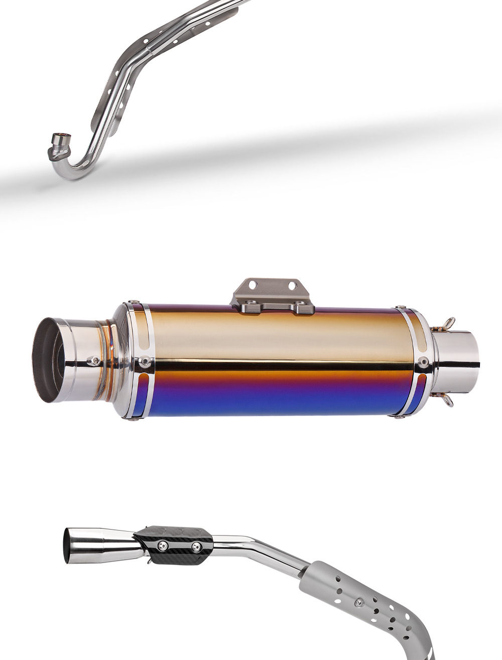 Motorcycle exhaust pipe young beast 110 cross cub110 high exhaust pipe front section full section 18-23 years