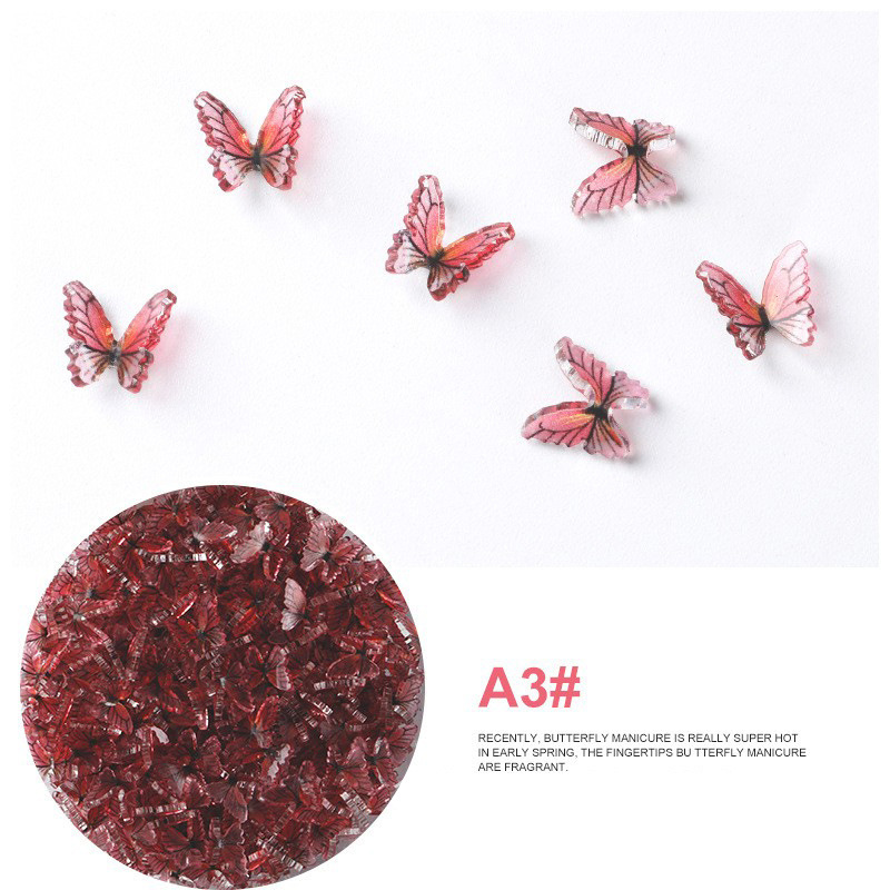 Acrílico mariposa resina tridimensional accesorios de uñas accesorios de flores plástico transparente uñas hechas a mano material DIY image 9