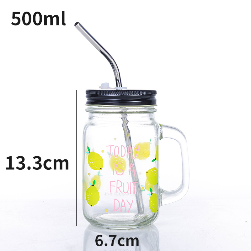 Fábrica al por mayor Polla taza Internet celebridad gradiente color Mason taza paja vidrio taza con mango fútbol taza de agua