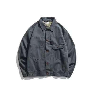 Chaqueta de trabajo de solapa vieja americana retro, chaqueta de hombre de moda, chaqueta casual juvenil de marca de moda de primavera y otoño, estudiante