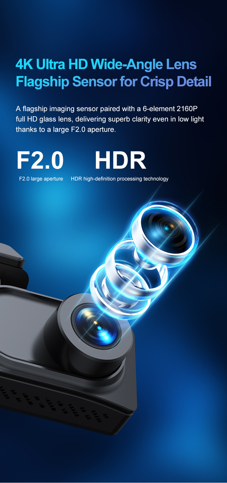 Cross-Border New Product Driving Recorder Hd 4K Front and Rear Dual Recording Mobile Phone Interconnection Gps Driving Track Car 5Gwifi