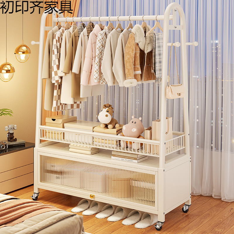 Floor-Standing Clothes Hanging in the Bedroom, Simple Clothes and Hats for Home Use, Light Luxury, Removable Living Room Balcony for Drying Clothes