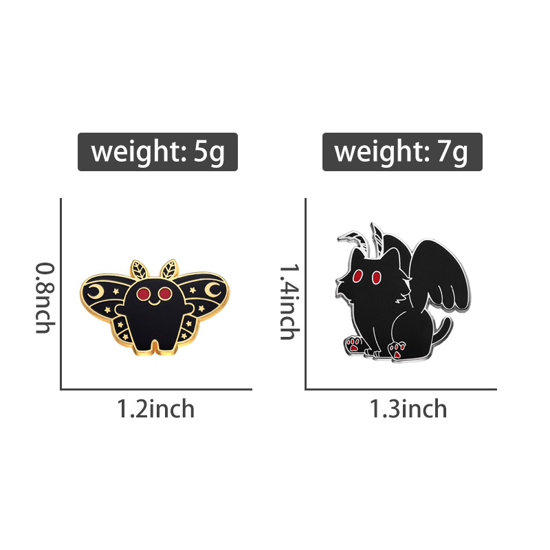Cross-border new animal badge cartoon butterfly shape brooch personality creative black cat enamel metal badge