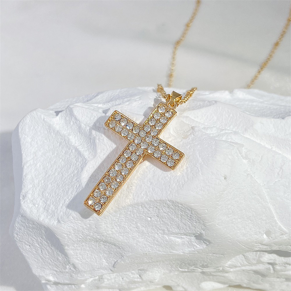 Streetwear Cross Alloy Plating Inlay Zircon Women's Pendant Necklace display picture 3