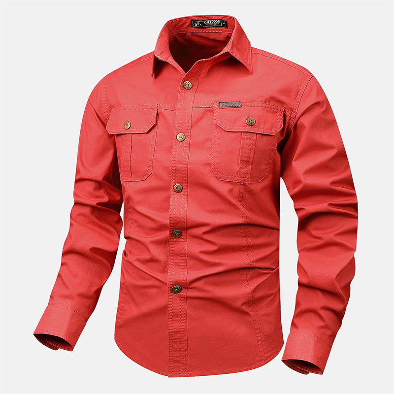 Camisas de trabajo tipo chaqueta hombre 2024 primavera nuevo estilo japonés camisa casual de manga larga ropa de hombre