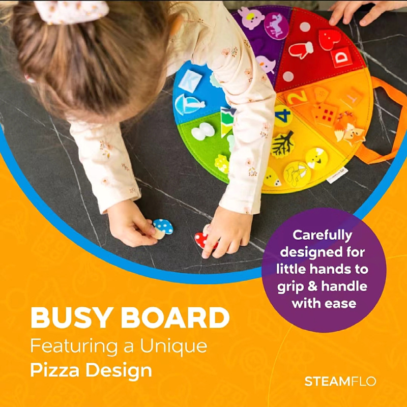 Monterey Educación Sensory Board Feelt para niños pequeños Aprendiendo Ocupado Juguetes de Aprendizaje Mano-Ojo Coordinación Junta Ocupada