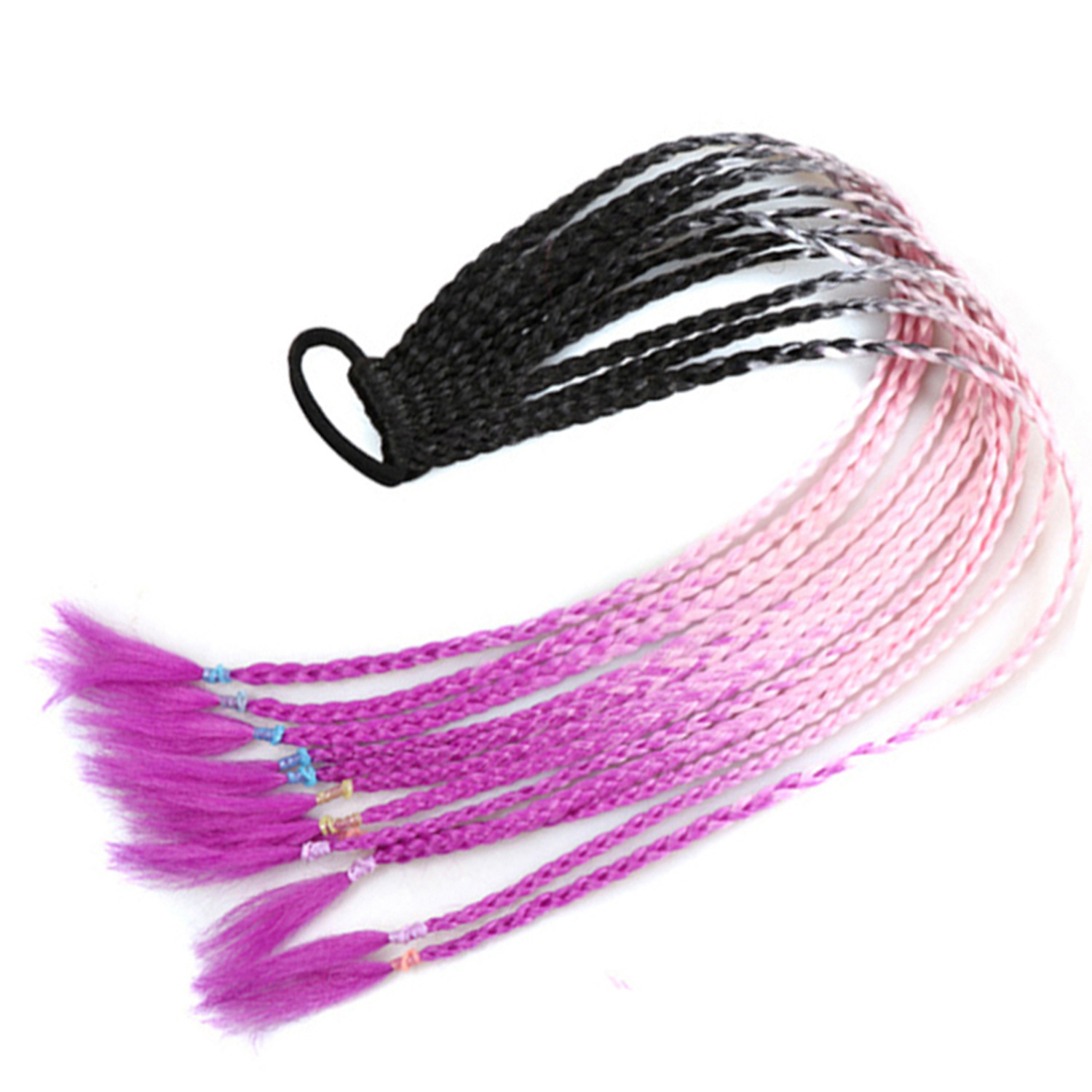 Inventario al por mayor colorido trenzas de tres hebras africanas trenzas sucias trenzas de caballo recogidas en stock Inventario