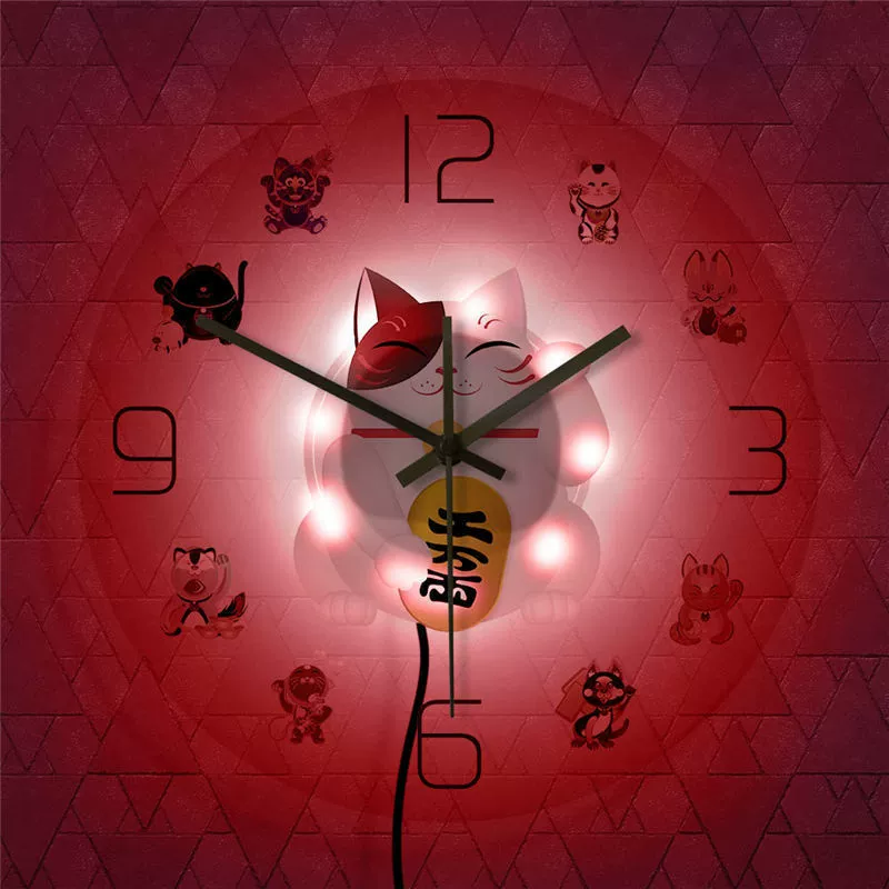 Night light, transparent acrylic watch, wall mount