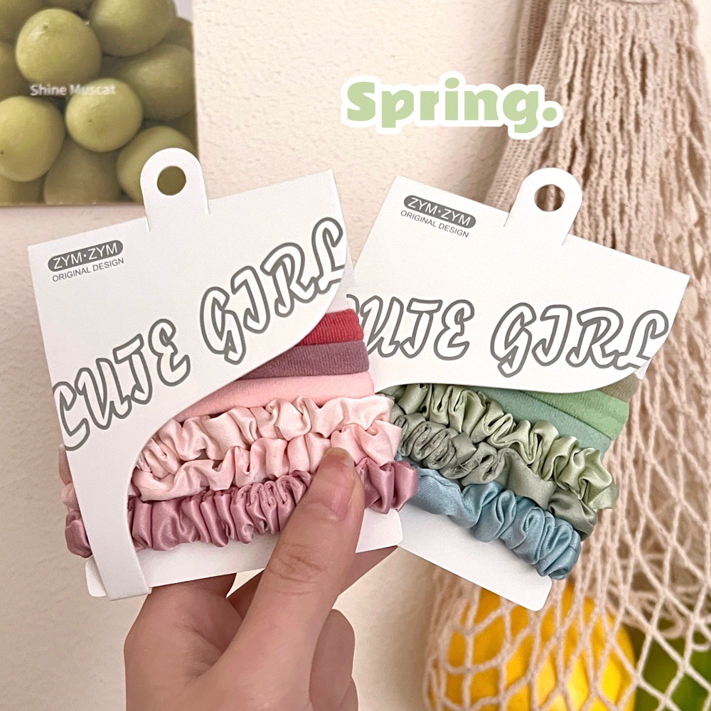 Coreano simple intestino delgado anillo de cabello toallas anillo suave conjunto de tocado de cabello de juventud de moda de alta calidad cuerda de cabello