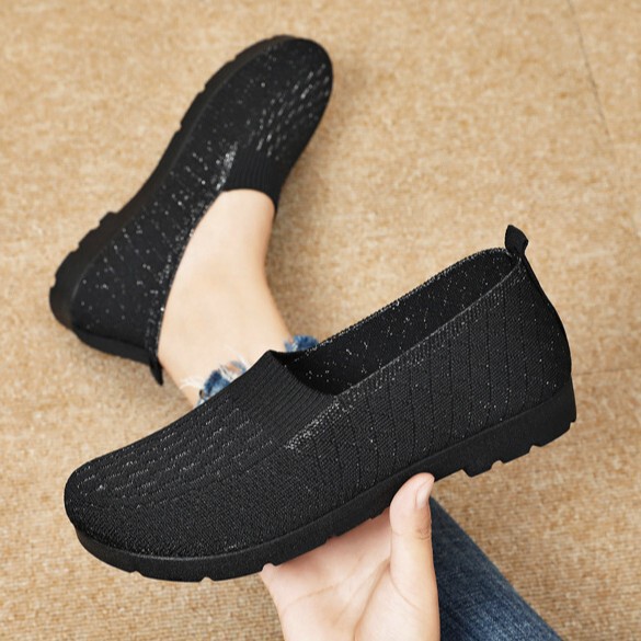 Casual Shoes for Women 2026 New Summer Breathable Knitted Mesh Shoes Shallow Mouth Breathable Large Size Comfortable Shoes for Elderly Mothers