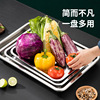 Stainless steel disk wholesale thickened long square tray commercial barbecue baking tray hotel cafeteria steamed rice plate stainless steel square