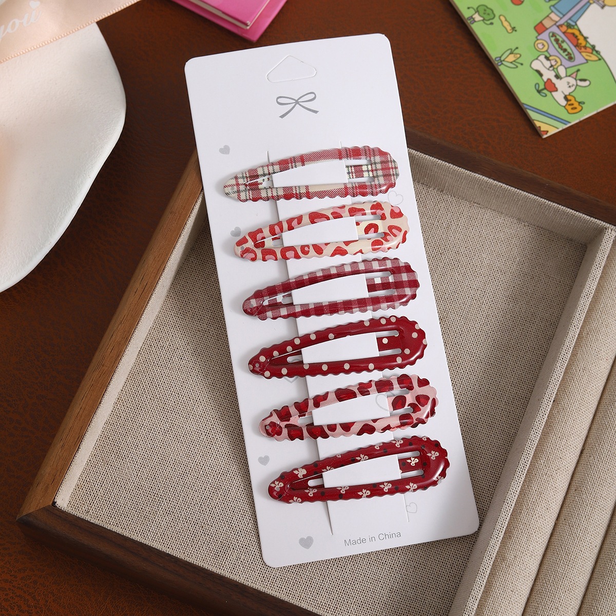 Wave water drop red style [6 pieces]