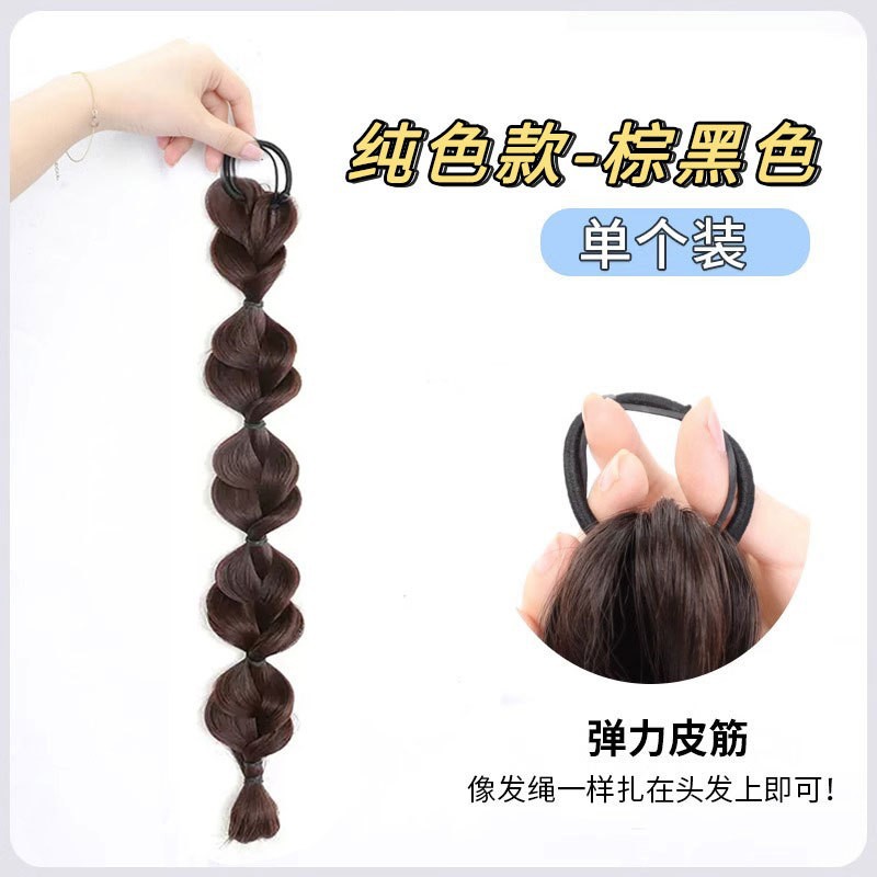 Peluca de Trenza Burbuja de Cola de Caballo de Fibra de Alta Temperatura con Cinta image 11