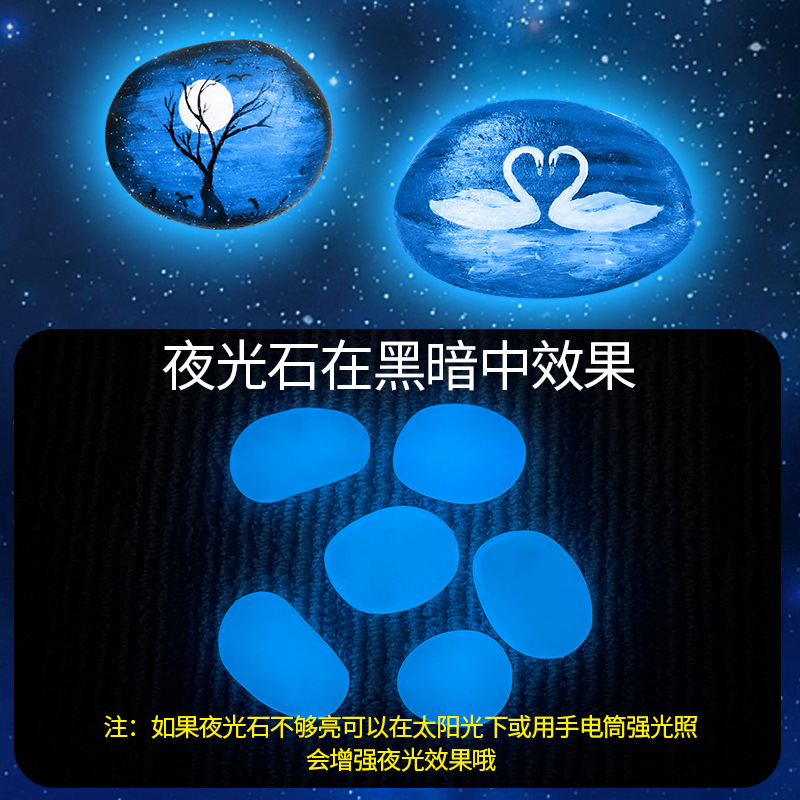 Transfronterizo exclusivo pintado piedra natural piedra luminosa hecha a mano bricolaje pintado a mano graffiti pintura creativa juguete regalo traje