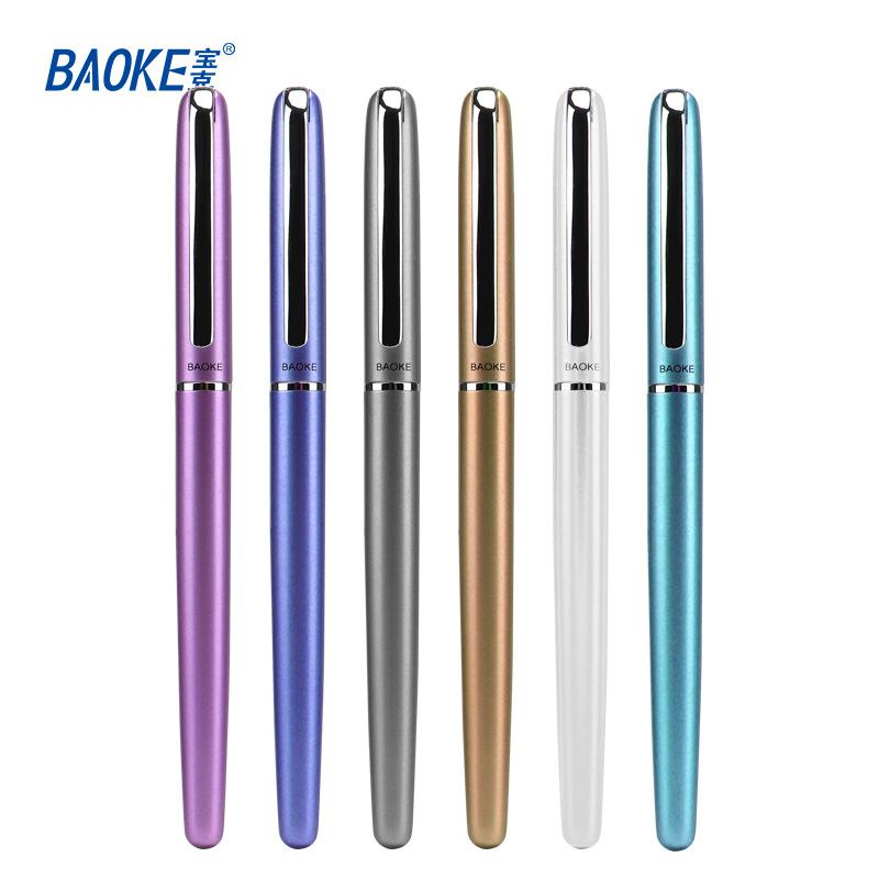 宝克PM180尚彩中性笔钛钢笔头学生商务签字笔黑色笔金属笔杆刻字