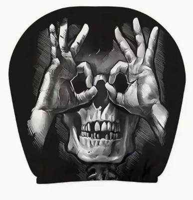 labeled and shipped on behalf of, Universal seat cover - ok-skull-double-sided-printing-1-piece
