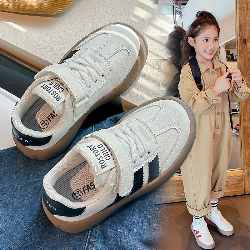 Zapatillas Deportivas para Niñas, Primavera-Otoño 2025, Estilo Coreano, Retro, para Niños Mayores, Casuales, Blancas, para Niños