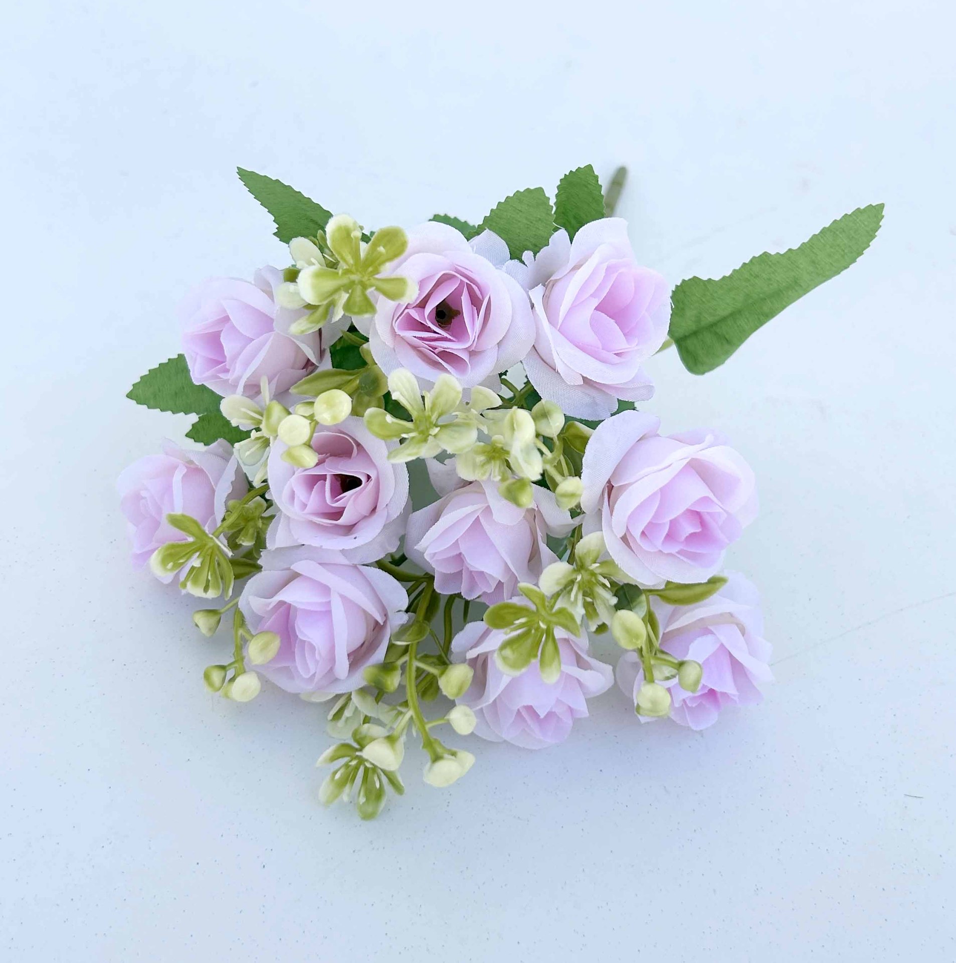 Ramo de flores artificiales rosa de estilo europeo pequeña flor artificial flor hogar boda decoración mesa florero pantalla