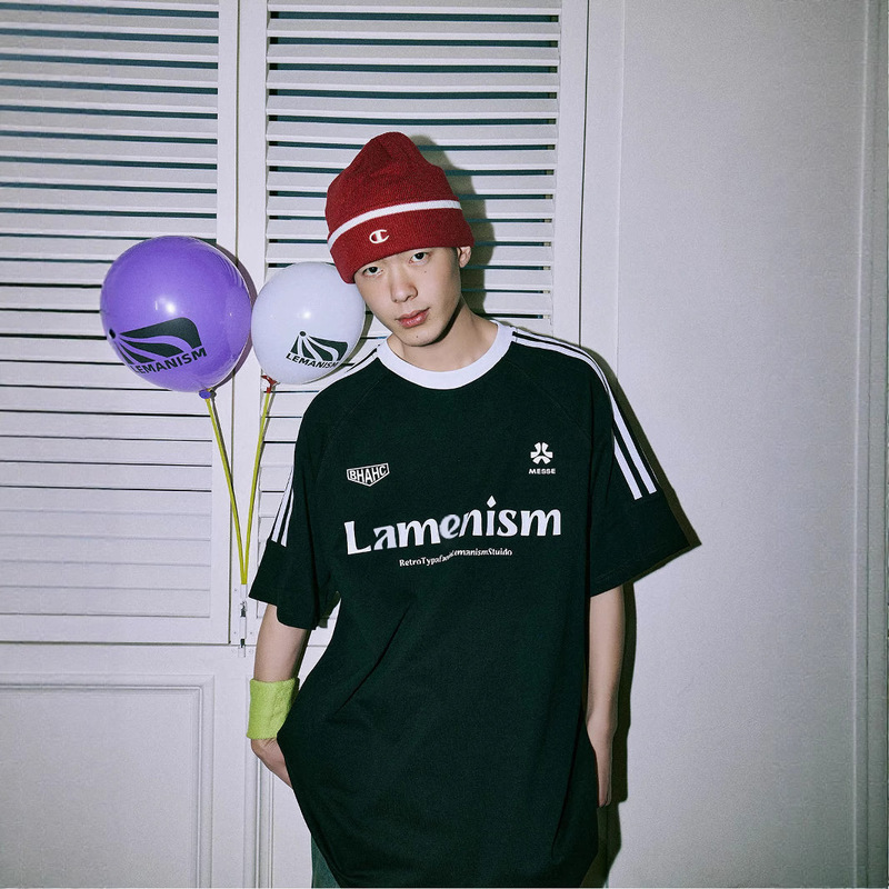 Celebrity Style Lemanism Summer American T-Shirt Short-Sleeved Men's Hiphop Top Three-Stripe Sports T-Shirt