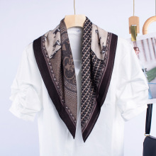 秋冬季韩系休闲气质骏马拼色文艺系脖巾方巾装饰披肩外搭围巾批发