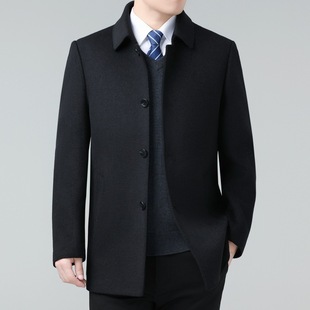 Counter Double-sided Cashmere Coat Middle-aged Men's Wool Coat Mid-length Down Liner Dad's Trenchcoat