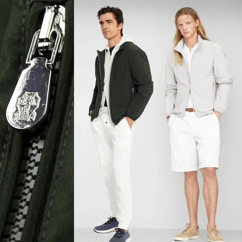 Bc Brand Same Style Men's 155g Heavy Pima Cotton Woven Twill Trench Coat Jacket with Metal Zipper Pull 55847