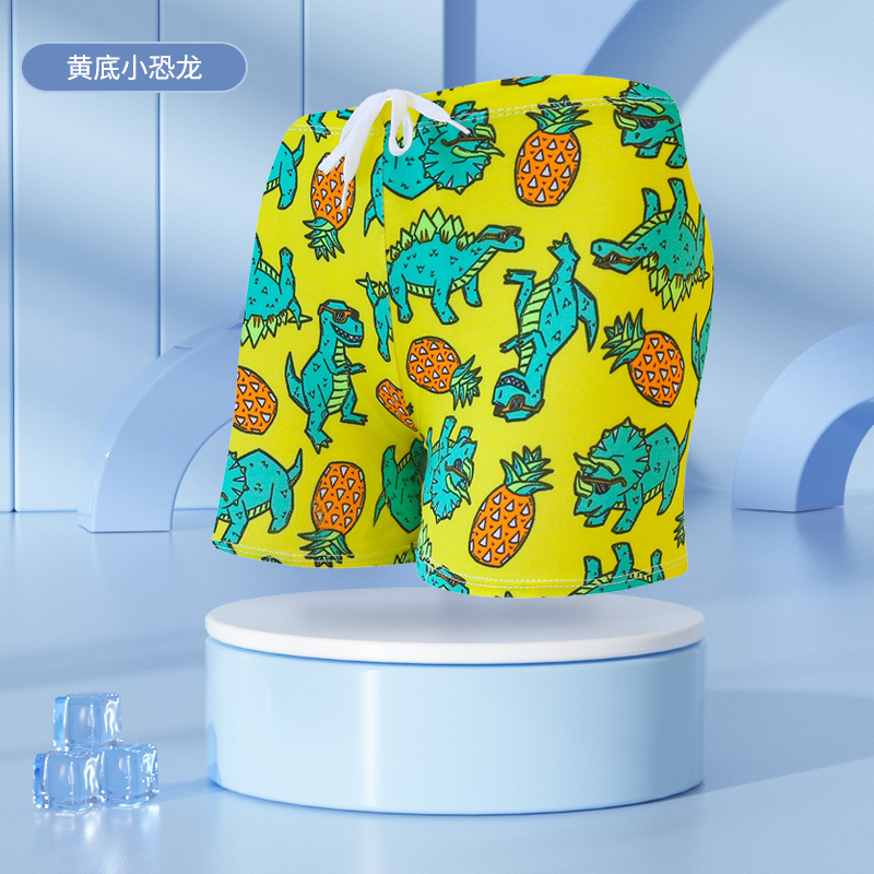 Nuevos niños bañador boxeador cómodo con cordones pantalones de playa para niños y niños dibujos animados impreso bañador ventas directas de fábrica