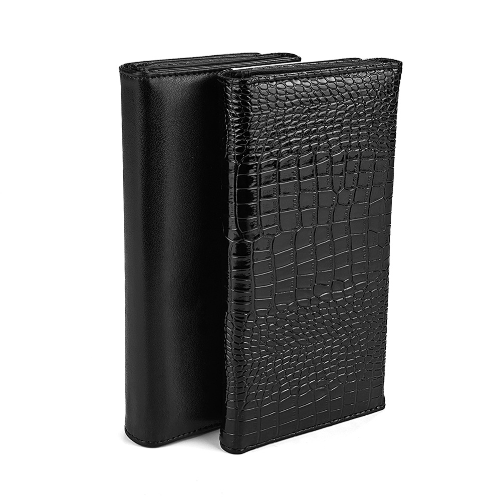 Venta directa de fábrica, sublimación en blanco, cuero impreso de una cara, billetera triple, posición larga de múltiples tarjetas, billetera de mano al por mayor