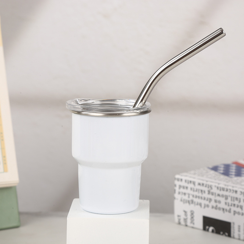 Mini vaso de vino pequeño de 3oz de cambio en frío transfronterizo Taza de aislamiento de acero inoxidable 304 Taza de paja de una y dos capas Taza de pequeña capacidad