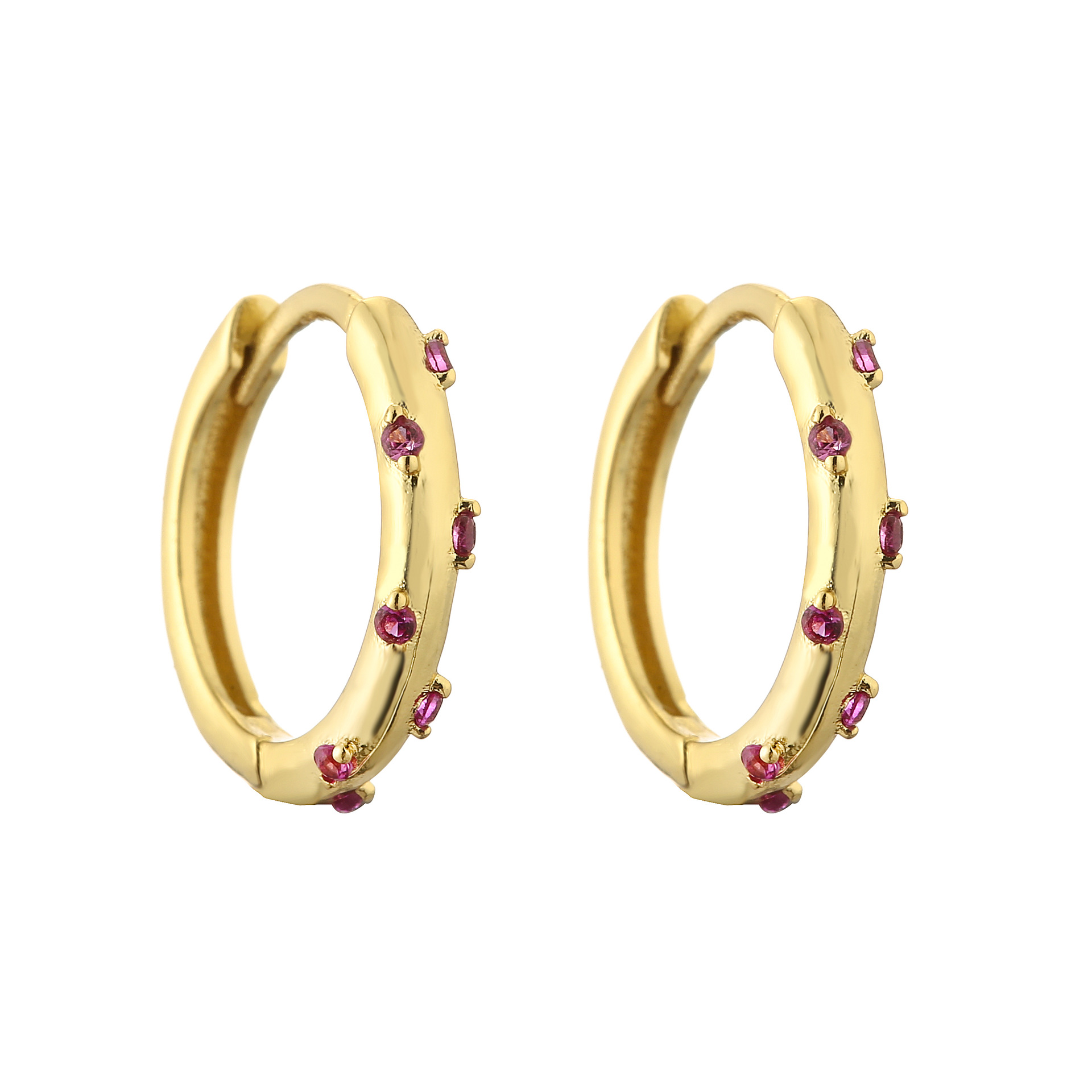 1 Paire Style Simple Cercle Incruster Le Cuivre Zircon Des Boucles D'oreilles display picture 4