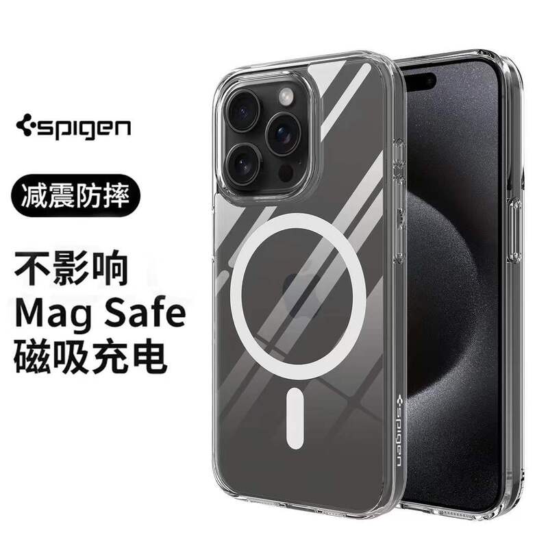 Suitable for Spigen Apple 17Promax Mobile Phone Case 17Air Transparent 16 Magnetic Suction 15 Samsung S25Ultra