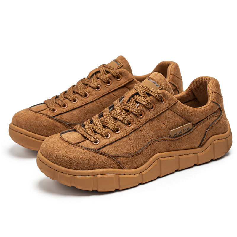 Giày sneaker nam cổ thấp form rộng mũi tròn, đế dày 3 cm, phong cách retro, cỡ lớn — 5018 Kaki, 5018 màu lạc đà, 5018 màu đen
