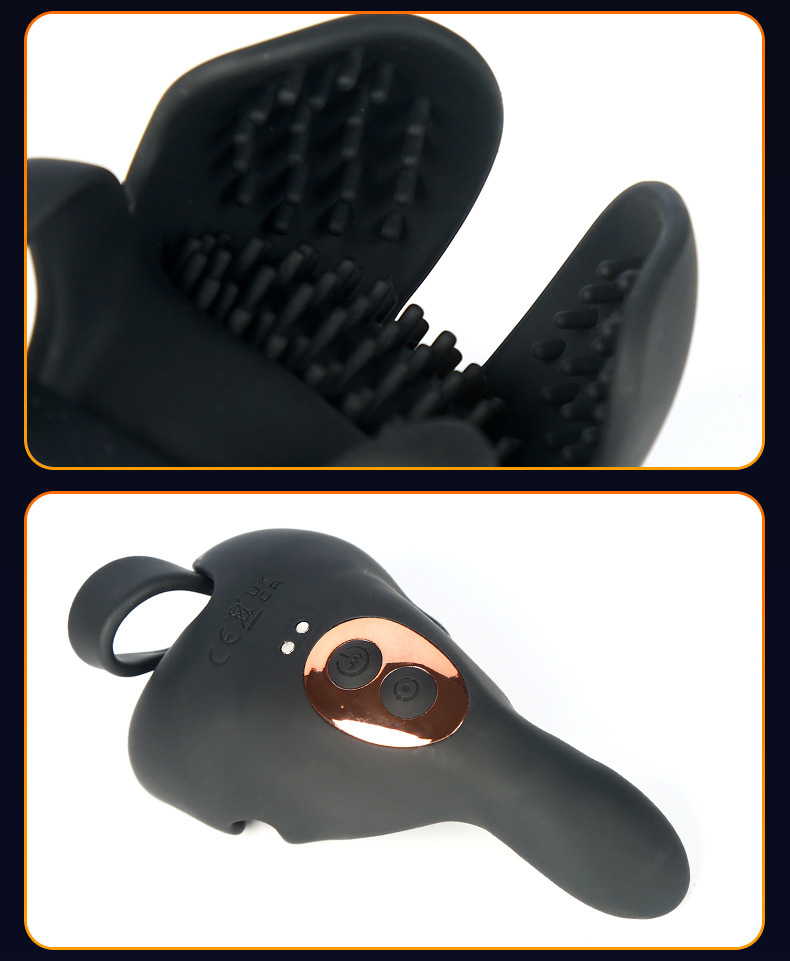 App-Controlled Vibrating Cock Ring with Remote Scrotum Restraint, Silicone — detail image 35