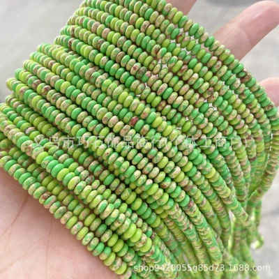 Spacer Beads Loose Beads DIY — Zərgərlik ara hissələri - synthetic-green-imperial-stone-24mm