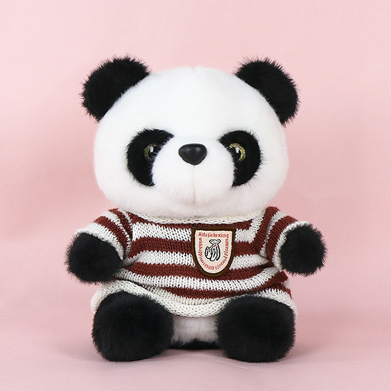 25cm Huanhuan wears red striped sweater