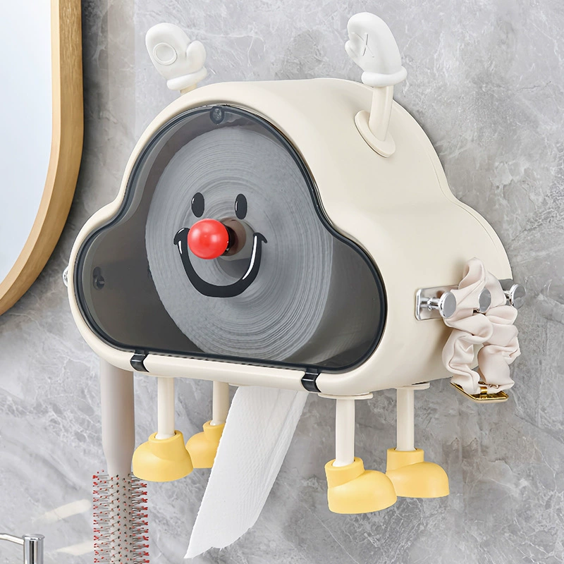 Коробка для салфеток Настенная коробка для туалета Ванная комната для мытья полотенец для мытья бумаги рулон бумаги Мультфильм Mengzi Cloud коробка для полотенец