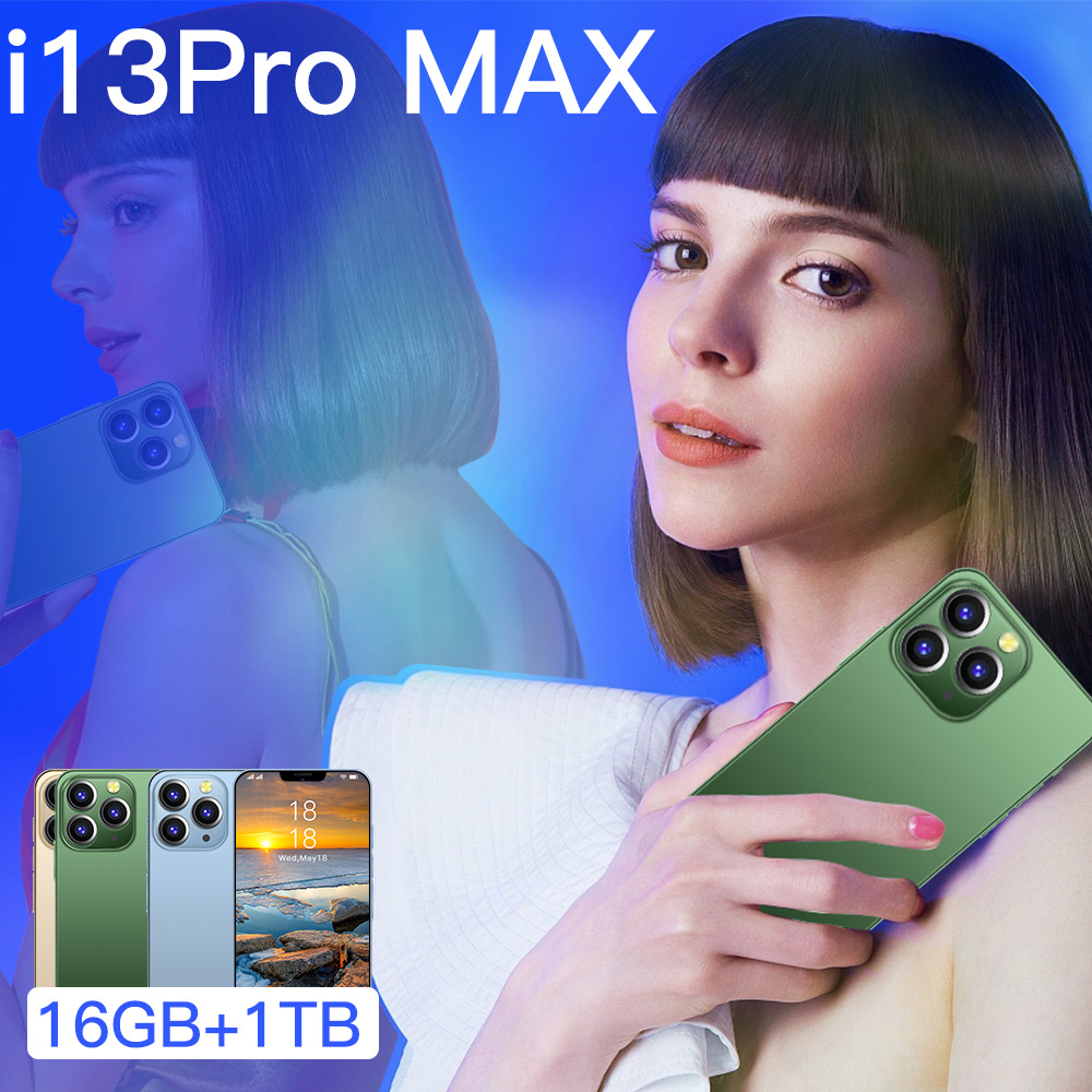 新款跨境手机i13ProMax 6.7寸刘海屏 智能手机现货代发Lazada虾皮